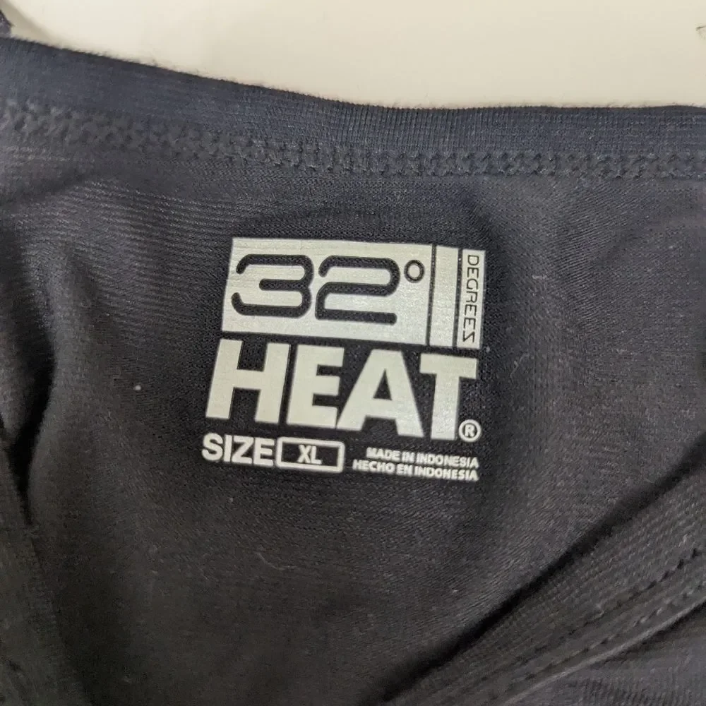 Black Winter Long John's 2 Piece Set 32° Heat XL Unisex Winter Layer